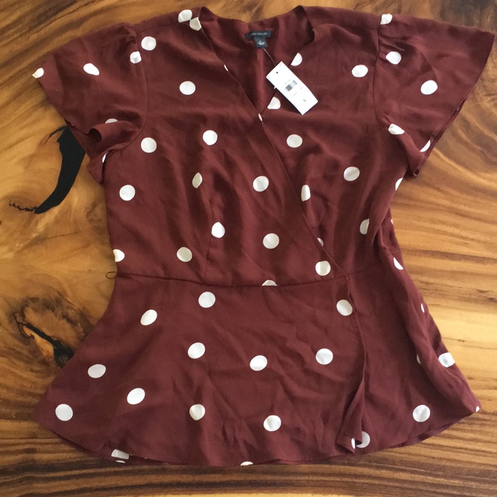 Ann Taylor Polka Dot Blouse